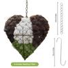 1Pcs Handmade Fiber Bird Nesting Heart, Refillable Birds Haven with 80g Nest Materials for Hummingbird