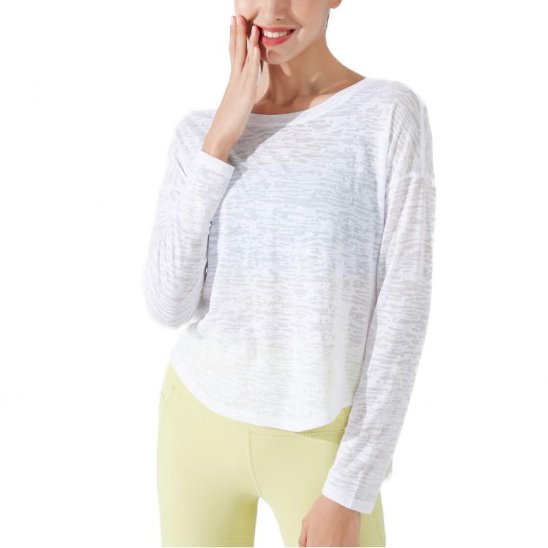 Womens Long Sleeve Quick-Dry Fitness Top - Breathable Stretch Gym Tee Running Yoga Workout Spring Fall