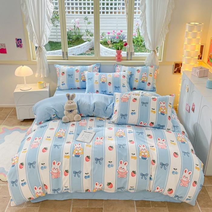 Class A Maternal And Infant Grade Washed Cotton Double-Layer Yarn4-Pcs Set Bed Hat Student Bed 3-Pcs Set Bed Sheet Quilt Cover Quilt Cover
