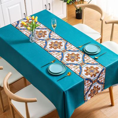 Nordic Household Pvc Tablecloth, High-Grade Waterproof And Oil-Proof Leave-In Tablecloth, Ethnic Style Tablecloth