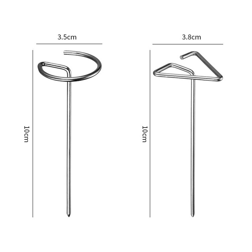 10PCS Portable Barbecue Sticks Stainless Steel Reusable Barbecue Skewers Barbecue Accessories Oven Hanging Vertical Grill