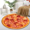 Delicious Pepperoni Pizza Print Print round rug, living room, bedroom, playroom carpet, non slip floor mat, gift
