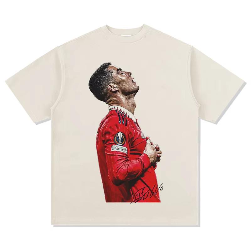 American Hip Hop Ronaldo Printed Men's Short Sleeve T-Shirt Men's and Women's Retro Fashion  Football Fans 2026 FIFA World Cup shirt Streetwear