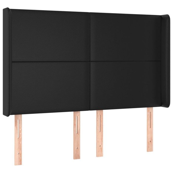 Tête de lit - MAISON EXCLUSIVE - Avec oreilles - Noir - Similicuir - Hauteur réglable
