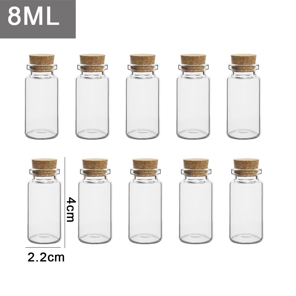 10 Stück DIY Wunschflasche Mini Glasflaschen mit Korken Transparent Leere Nachrichtenflasche Weihnachts Hochzeitsfeier Deko Zubehör