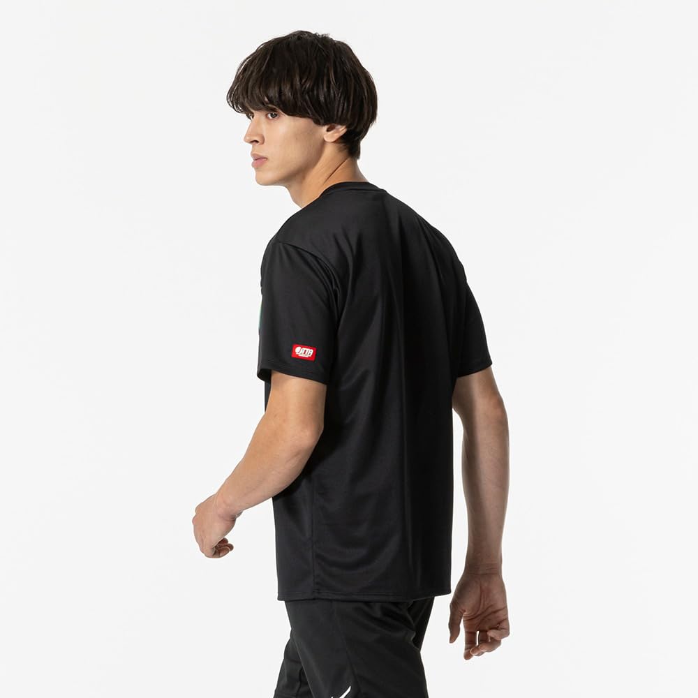 Mizuno Table Tennis Game Short JTTA Size M Shirt, Sleeve, Certified, Moisture-Wicking, Quick-Drying, Unisex, Black, (82JAB111)