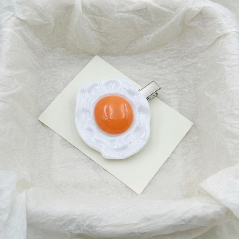 Cute Fried Egg Heart Hair Clip Creative Accessory For Women Girls Party Daily Use