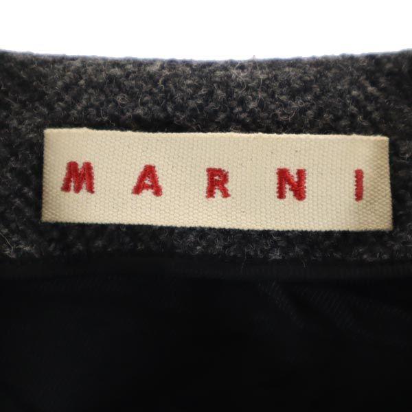 Marni Made In Italy Herringbone No Color Jacket 36 Gray Fur Sleeves Women Used