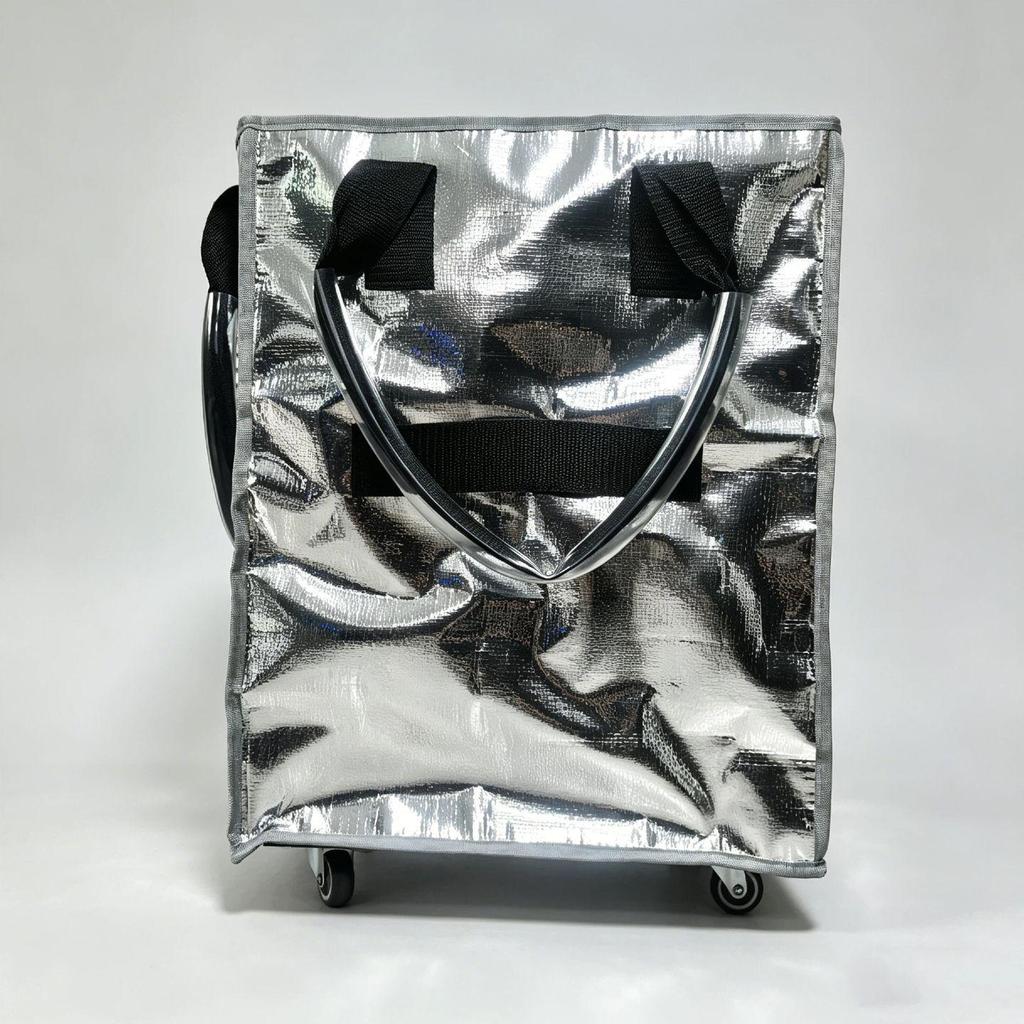 HULKEN Faltbarer Trolley-Tasche mit Rädern - Große Kapazität Reißverschluss Einkaufswagen-Tasche