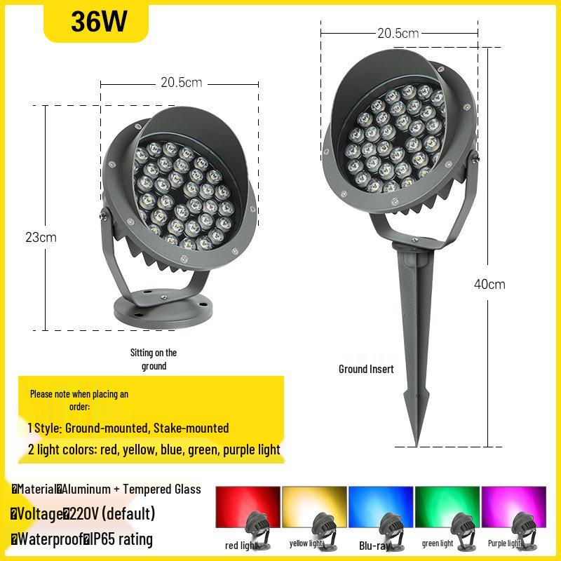 Outdoor Waterproof Tree Spotlight, Garden Floodlight, Landscape Light, Ground Plug Lawn Light