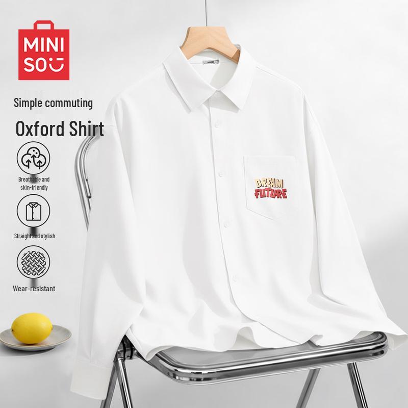 MINISO Men s Casual Loose Fit Lapel Shirt 2XL