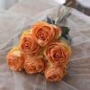 1Pc 6 Heads Multicolor Rose Bouquet Artificial Flowers for Wedding Home Decoration Holiday Decoration Valentine's Day Gift