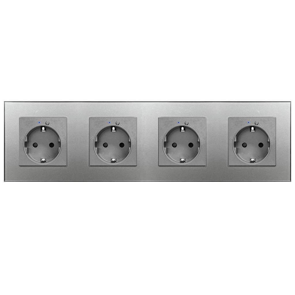 Model 153 Smart WiFi Wall Socket with Tempered Glass Panel - Alice Voice App Compatible