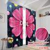 2 Stück 2D Flachdruck Vorhänge Rosa Blume Kühl Polyester Ohne Strom Feiertagsdekorationen für Feiertagsfeiern