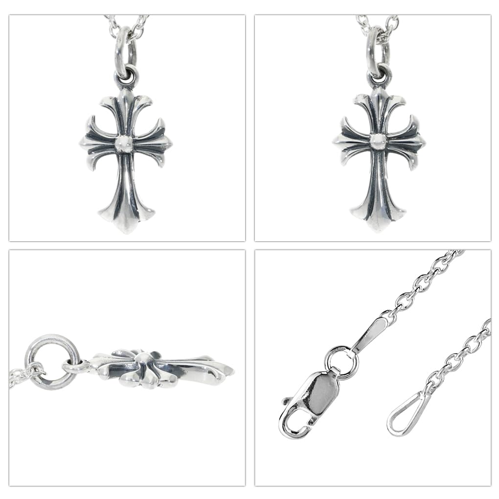 Gin no Cross Pendant No Silver Lily [Shinjuku Kura] Pendant, Flare, Reversible, Top, Chain, 925, Cross,