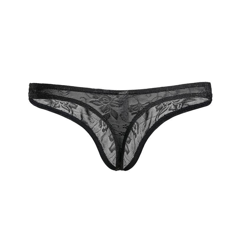 Men's Sexy Lace Thong - Low Waist, Breathable & Elastic C505