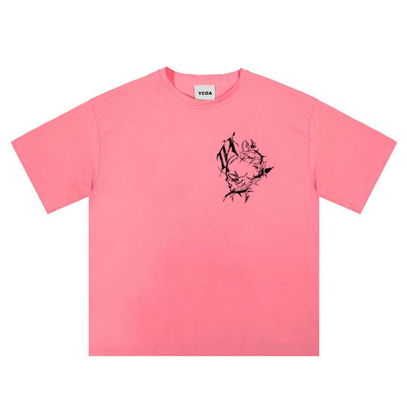 Mens TShirts THORNS Graphic Streetwear Cotton Tops Tees Short Sleeve Tee Oversized Vintage Hip Hop Korean Fashion Y2k Clothing