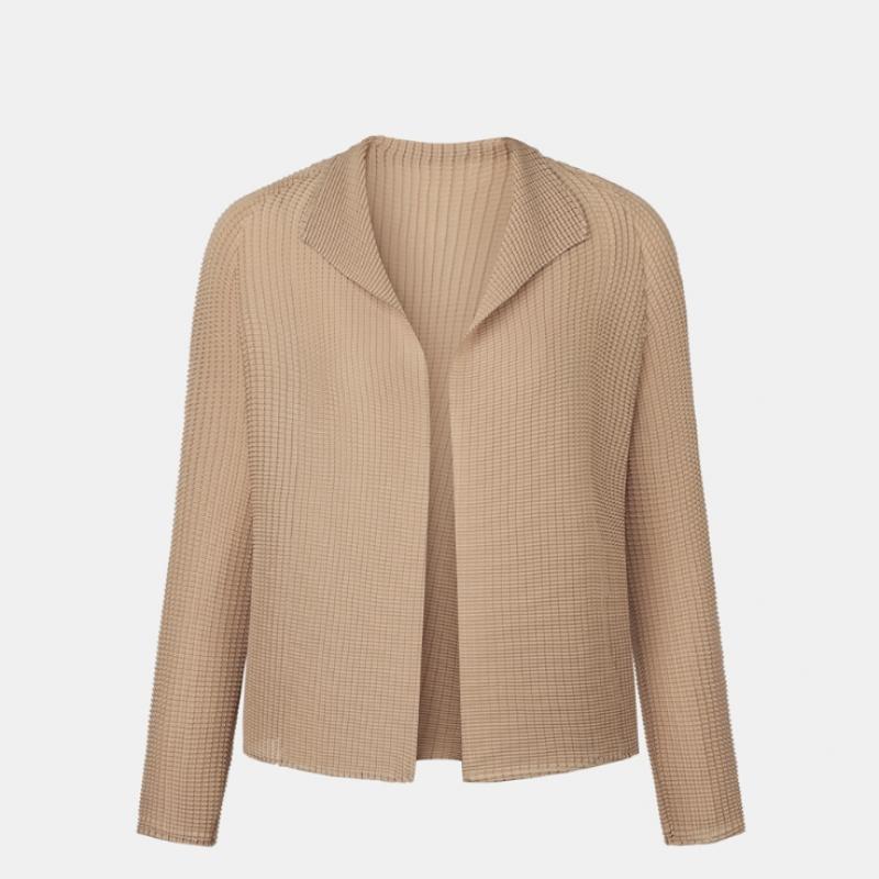 Pleats Me Chiffon Collarless Cardigan Epcdm125003