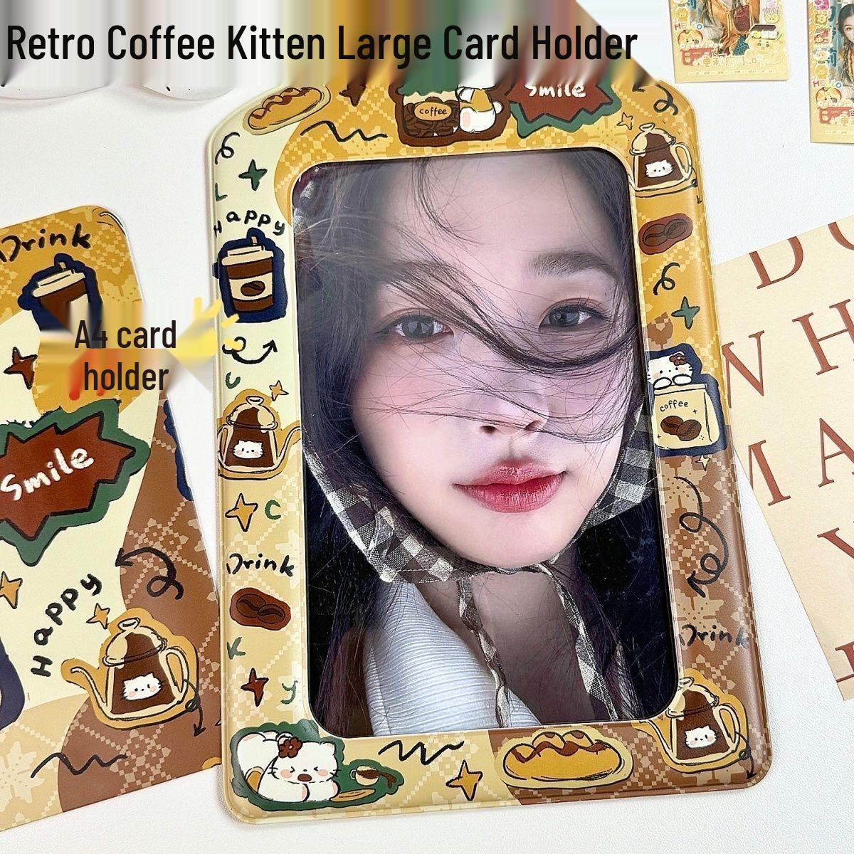

PVC Coffee Kitten A4 Photo & ID Card Holder Display Pendant