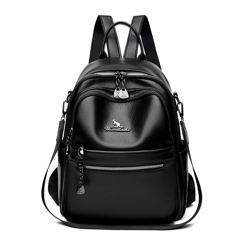 PU Backpack Women's Multi-function Shoulder Bag Large Capacity Travel Commuter Backpack