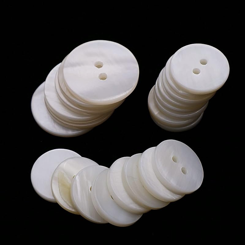 22 Pieces Genuine White Mother of Pearl Blazer Buttons Suit Buttons Set 20mm 15mm Natural White MOP Shell Buttons Bulk for Men (White MOP) Leekayer