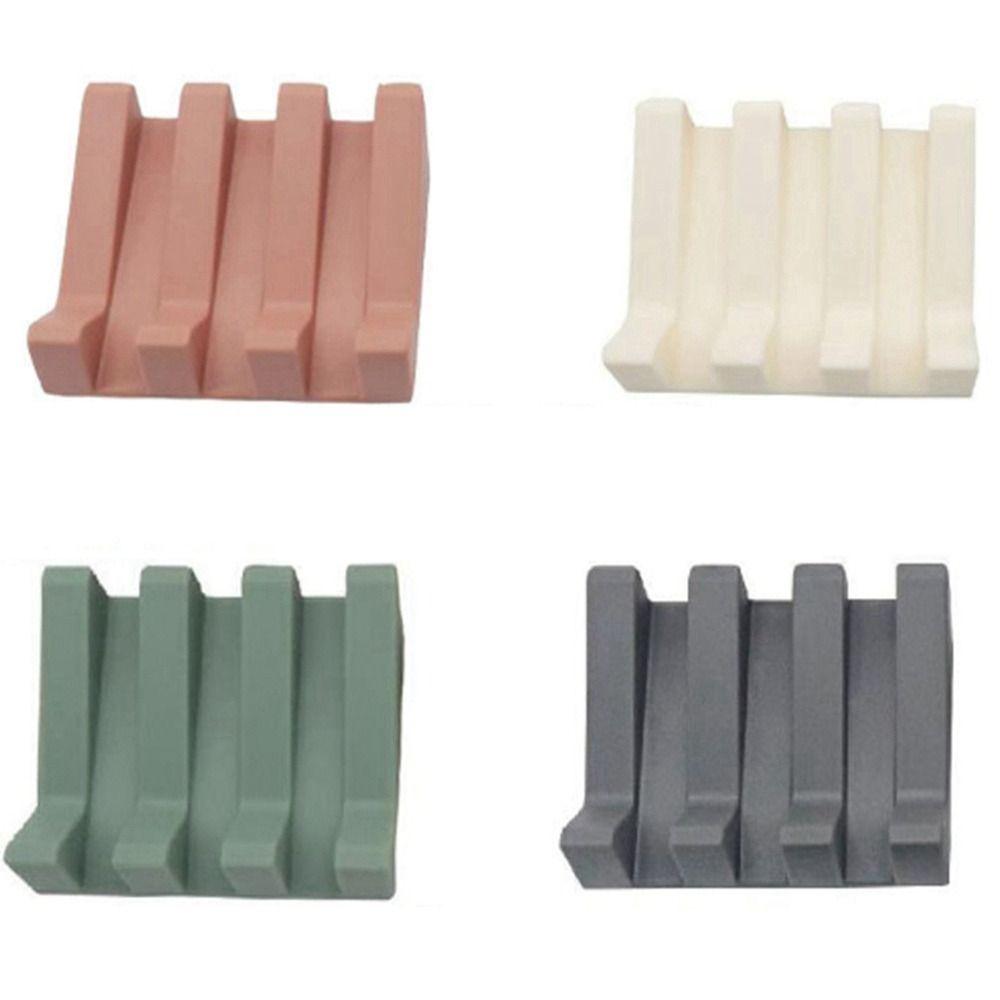 

Bathroom Accessories Solid Color Flexible Drying Storage Tray Soap Dish Storage Holder Soap Box сірий