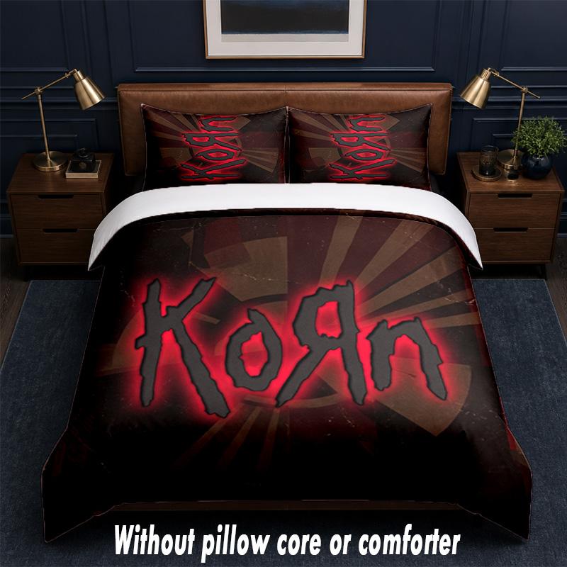 Set Biancheria da Letto Korn Design 1 Copripiumino + 2 Federe Morbido Traspirante Biancheria da Letto per la Casa