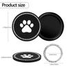 7CM Round Cup Holder Dog Paw Pattern Rhinestone Soft Silicone Anti Slip Mats Bling Crystal Car Coasters Interior Accessories