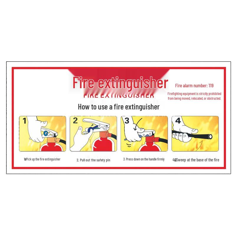 Fire Extinguisher Hydrant Usage Instruction Stickers One Size