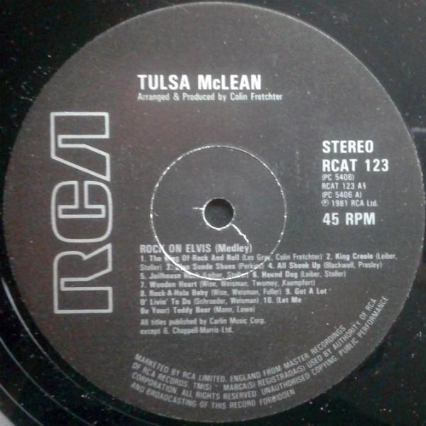 

12inch Record TULSA MCLEAN - Rock On Elvis RCAT123 RCA 1981 UK Rock Used