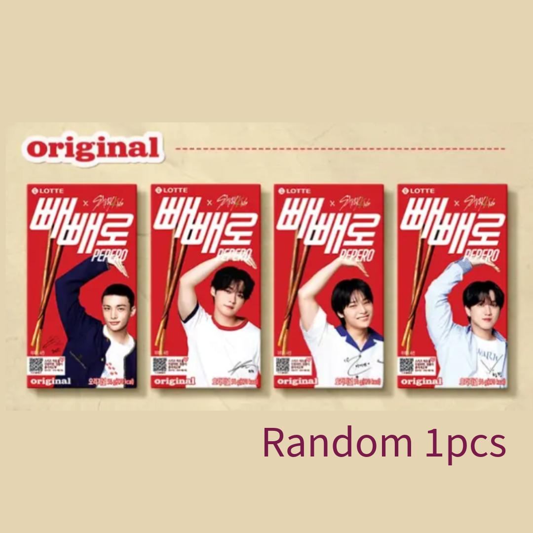 

LOTTE Pepero Оригінал / Біле печиво / Мигдаль / Кранкі / Шоколадне поле – Лімітована серія Stray Kids (7 варіантів)