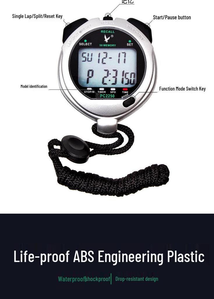 Tianfu PC2250 Professionelle Stoppuhr & Schiedsrichter-Timer – Leichtathletik & Schüler-Fitnessuhr PC2230
