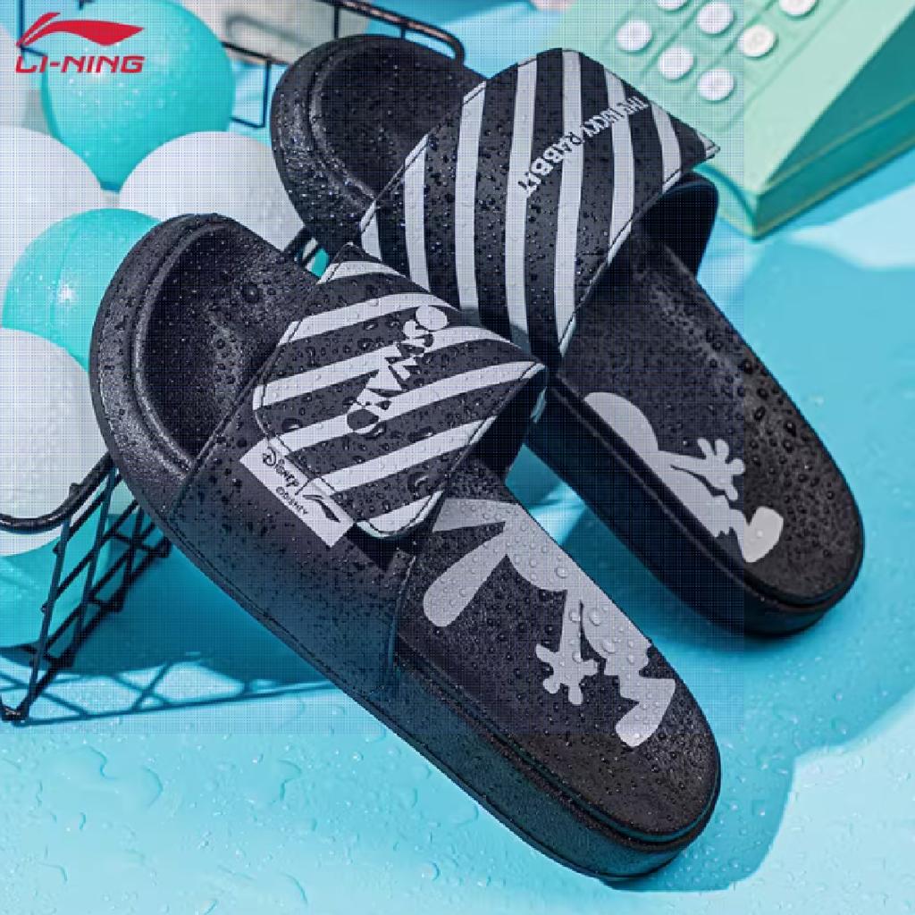 Li-Ning Soft Resilient Non-Slip Slide Sandals Women Footwear Black AGAT002-1