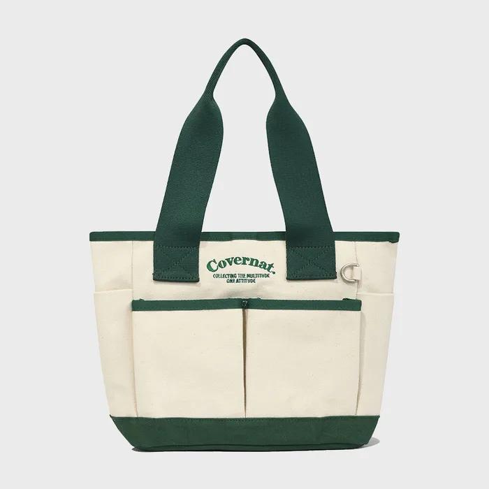 Arch Logo Canvas Tote Bag Green