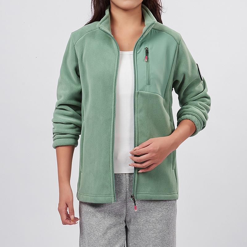 

Double-sided fleece jacket, couples autumn and winter new embroidered stand-up neck cardigan sweater, cold-proof and warm fleece Women's 2XL