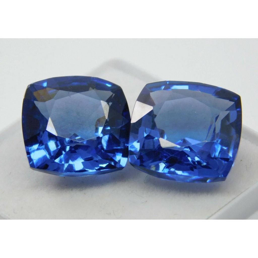Natural Blue Tanzanite Loose Gemstone 16.00 Ct Square Cushion Shape for Jewelry Making and Crafts