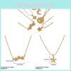Titanium Steel Star And Moon Pendant Necklace With Stones For Womens Fashion Jewelry