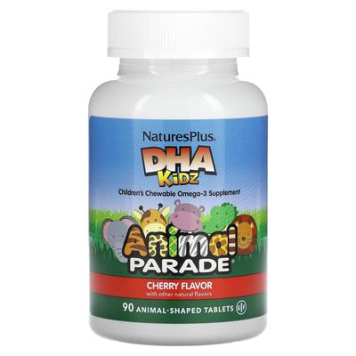 Source Of Life, Animal Parade, Dha für Kinder, Kautabletten für Kinder, Natürlicher Kirschgeschmack, Tierförmige Tabletten, 90 Tabletten