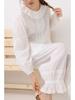2026 New Style Women's Pure Cotton Long Sleeve Doll Shirt with Lace Collar and Heavy Embroidery