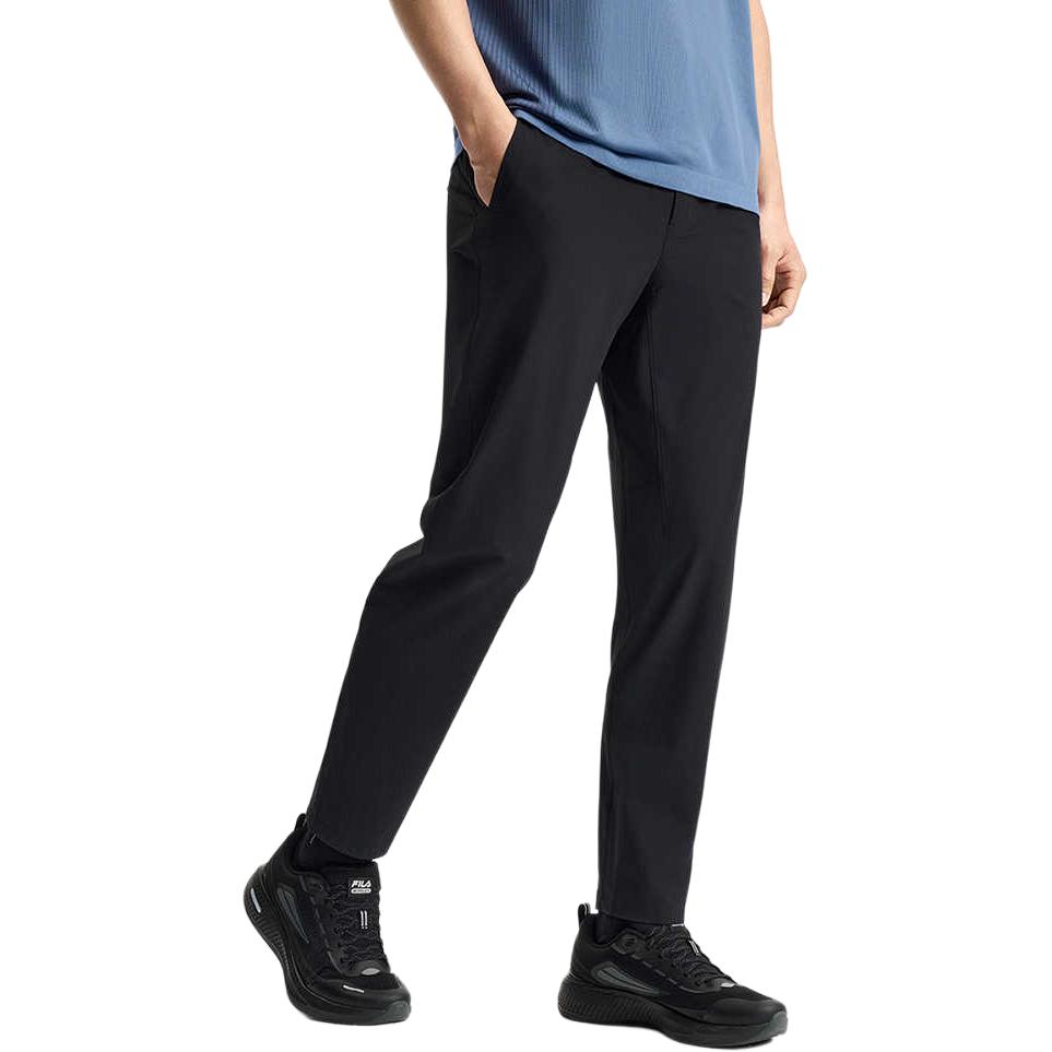 Fila A.P. Series Soft Comfortable Simple Straight Leg Mid Rise Woven Casual Pants Men Bottoms Deep-Black A11M521801FBK