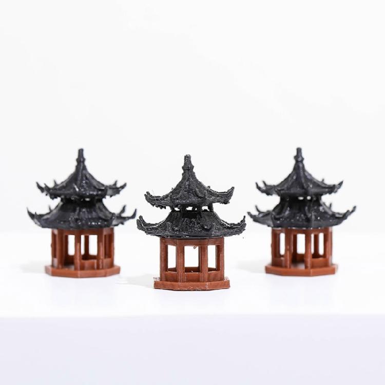 Miniature Pagoda Statues Artistic Chinese Cultural Building 3D Models Safe and Friendly to Nature Decoration