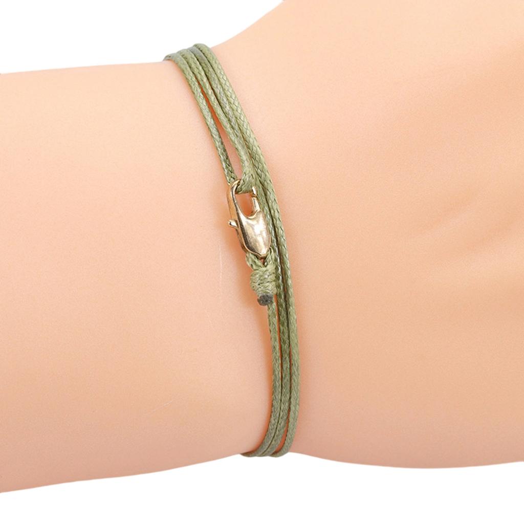 Adjustable Braided Waxed Cord Bracelet Vintage Inspired Design With Copper Clasp Jewelry For Women Men Daily Wear