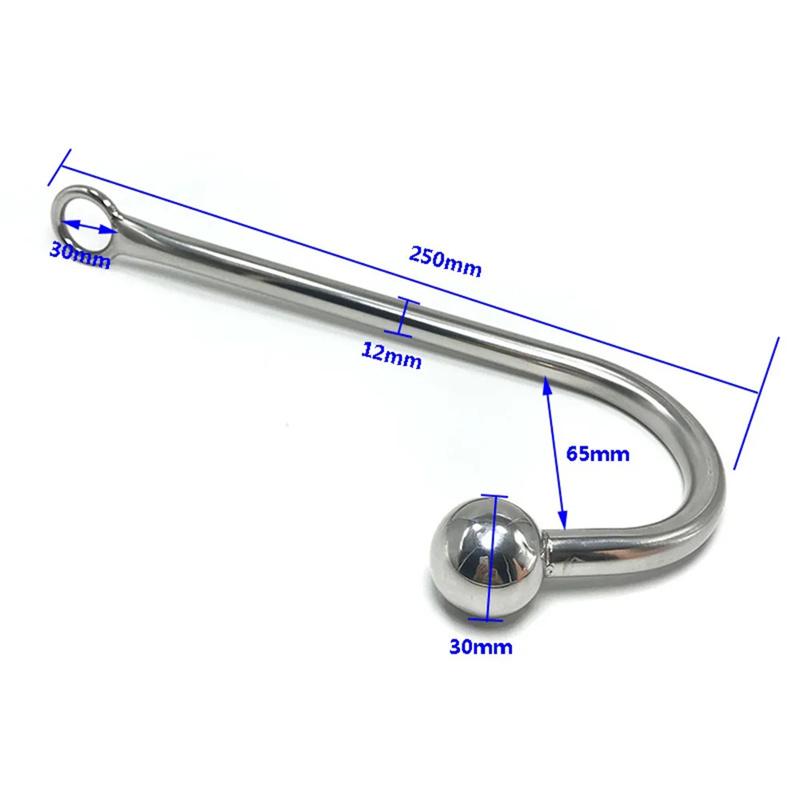 30mm Metal Ball Sexy Hook Butt Plug Anal Beads Women Vaginal Men Anus Dilator Bondage Erotic Products Sex Toys BDSM for Adults Games