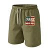 Men's Drawstring Waist Casual Shorts with Flag Graphic Elastic Adjustable Fit Lightweight Relaxed Style for Everyday Wear