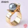 Anello in Argento Sterling 925 con Perla per Donna Anelli da Dito con Charms in Oro 18k Gioielli per Feste