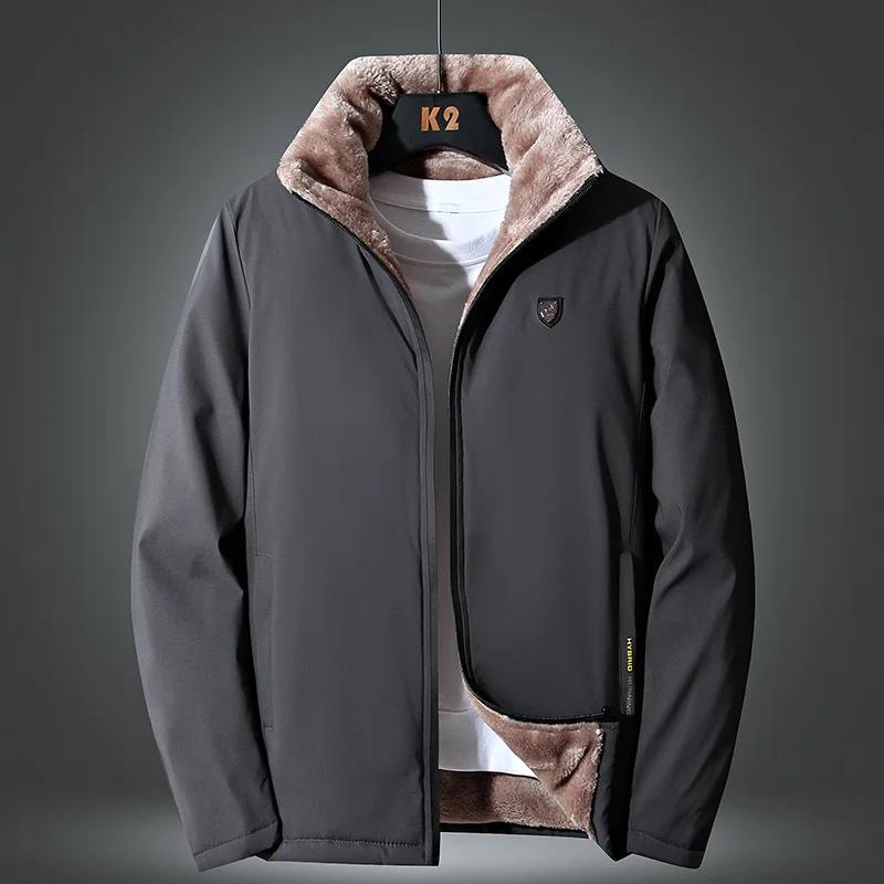 Autumn Winter Men Windproof Warm Thick Fleece Jacket Men Casual Coat Men Outwear Outdoor Classic Jacket