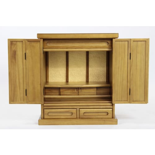 Sunneed 18-inch Wooden Buddhist Altar CHB-450, Light Brown, Compact, Modern Design for Living Room, CHB2-N470LBR