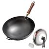 SanJiaoLong Forged Hammered Iron Wok - 32cm Round Bottom