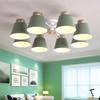 Lustre Wooden Hanging Lamp For Living Room LED Ceiling3 6 8 Arms Bedroom Kitchen Lighting  ZM1114Modern Colorful Chandelier
