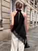 Sleeveless Oversized Vintage Patchwork Casual Loose Tank Tops for Women Summer Vest T-shirt